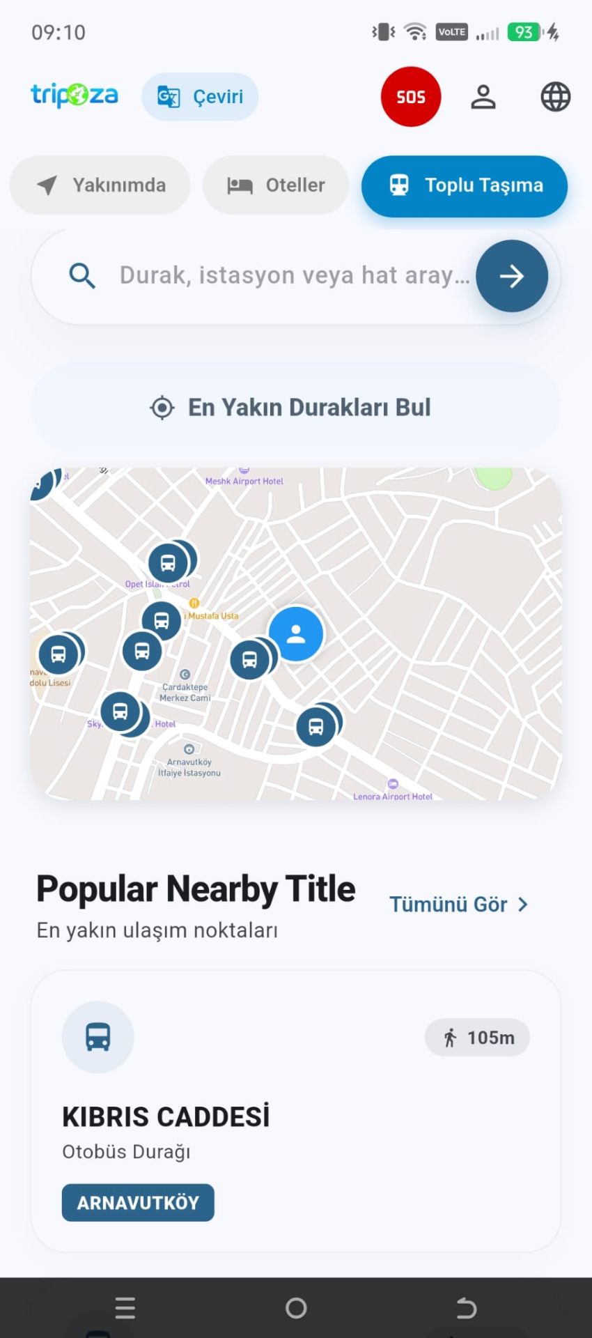 Tripoza Yakınımda ekranı